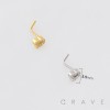 12PCS OF MULTI CZ HOLLOW HEART GEM PAVED 316L SURGICAL STEEL L SHAPE STUD BOX